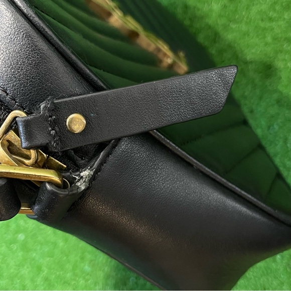 Saint Laurent Black Quilted Leather Camera Crossbody with Gold YSL - Picture 12 of 13